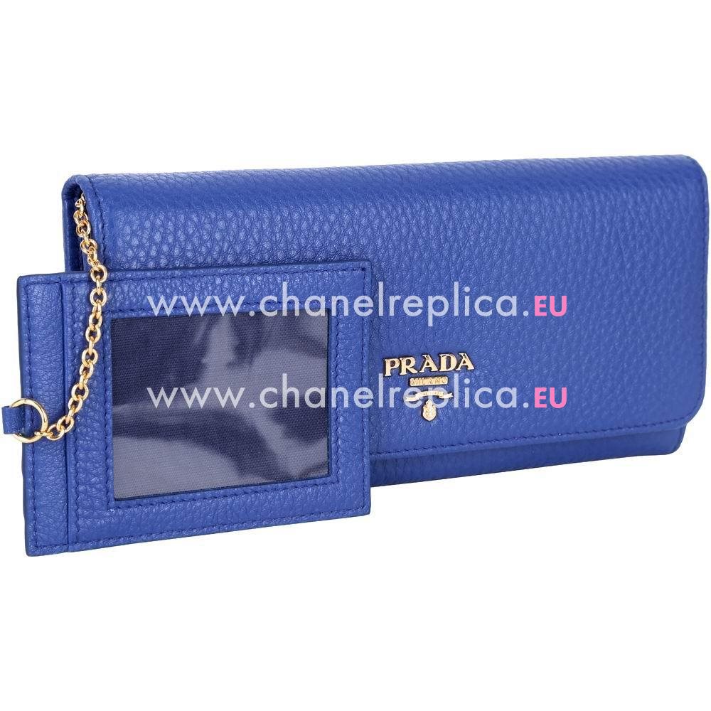 Prada Saffiano Metal Embossment Logo Cowhide Should/Handle bag In Blue PR161016003