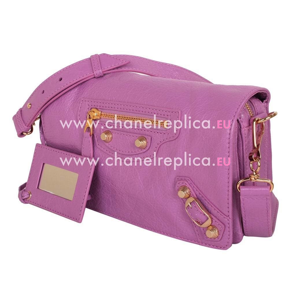 Balenciage City Lambskin Gold hardware Classic Bag Light Purple B2055008