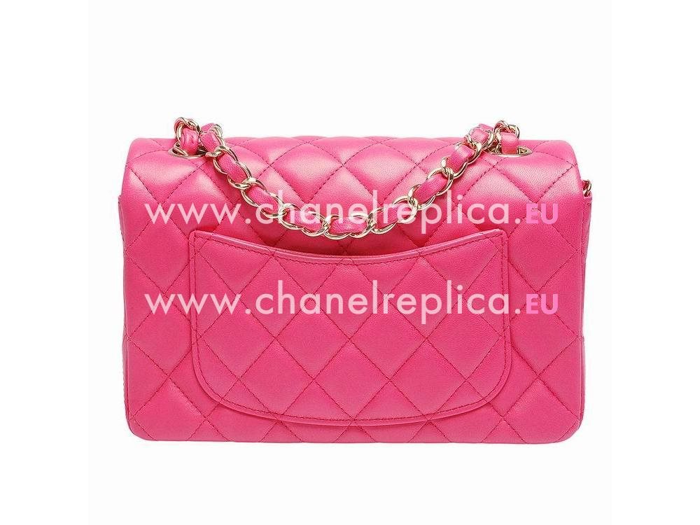 Chanel Lambskin Gold Chain Mini Coco Flap Bag Peach Red A598894