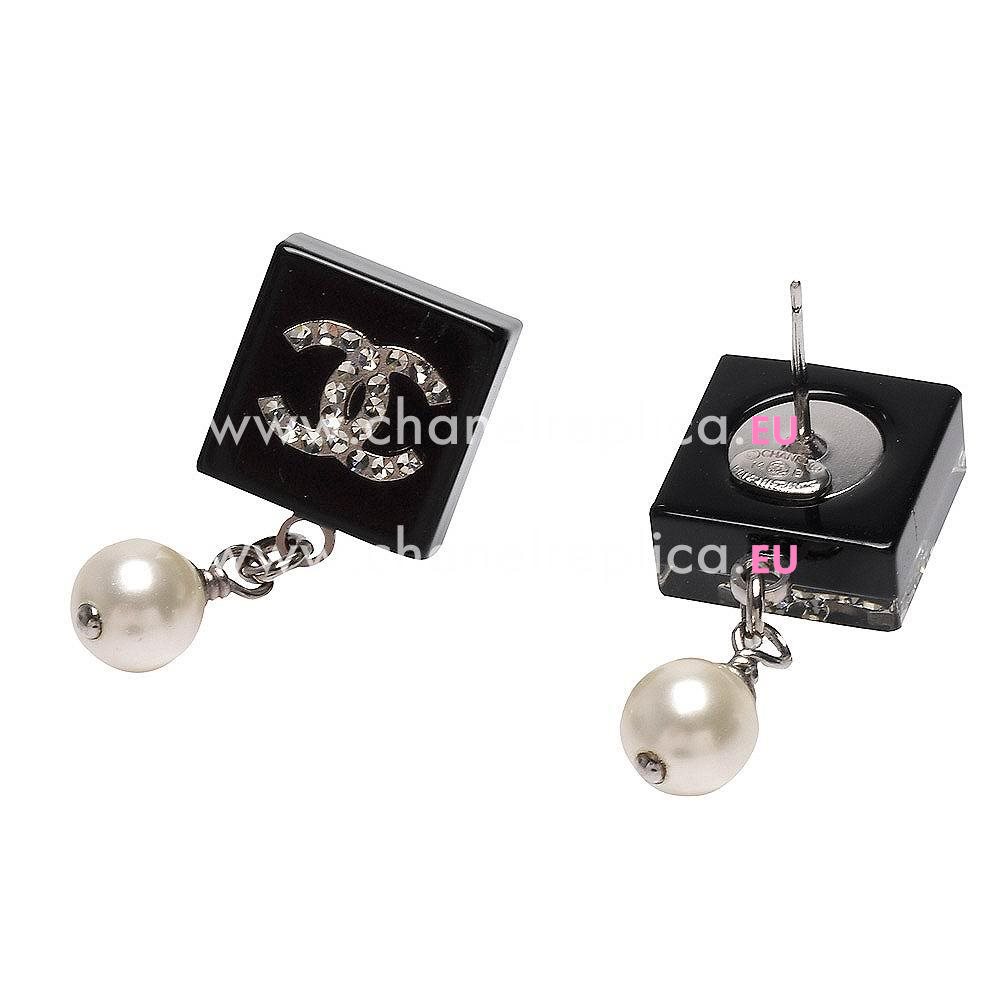 Chanel CC Logo Metal/Crystal Earring Silver FE291380