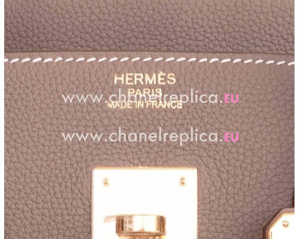 Hermes Birkin 35cm Etoupe Togo Leather Gold Hardware Hand Sew Bag HB1035ETJ