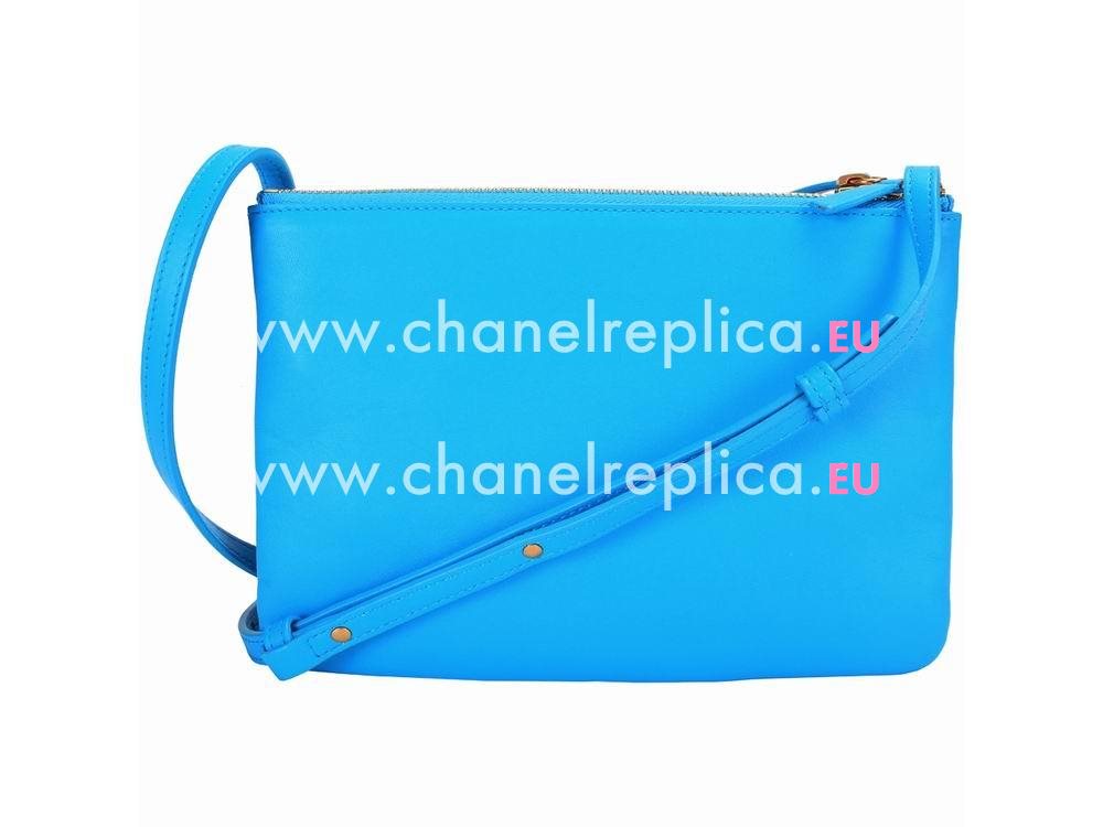 Celine Trio Lambskin Mini Size Shoulder Bag Sky-Blue CE51788