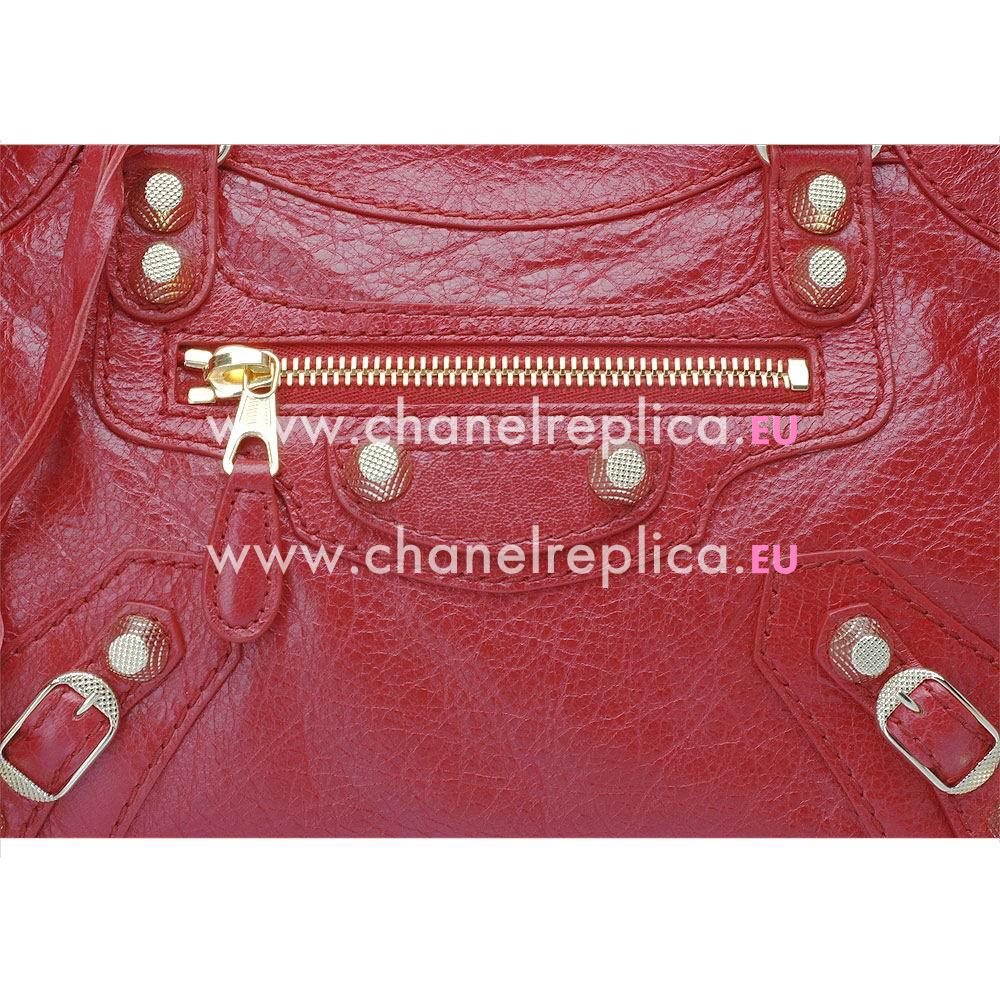 Balenciage City Lambskin Gold hardware Classic Mini Bag Poppy Red B4545115