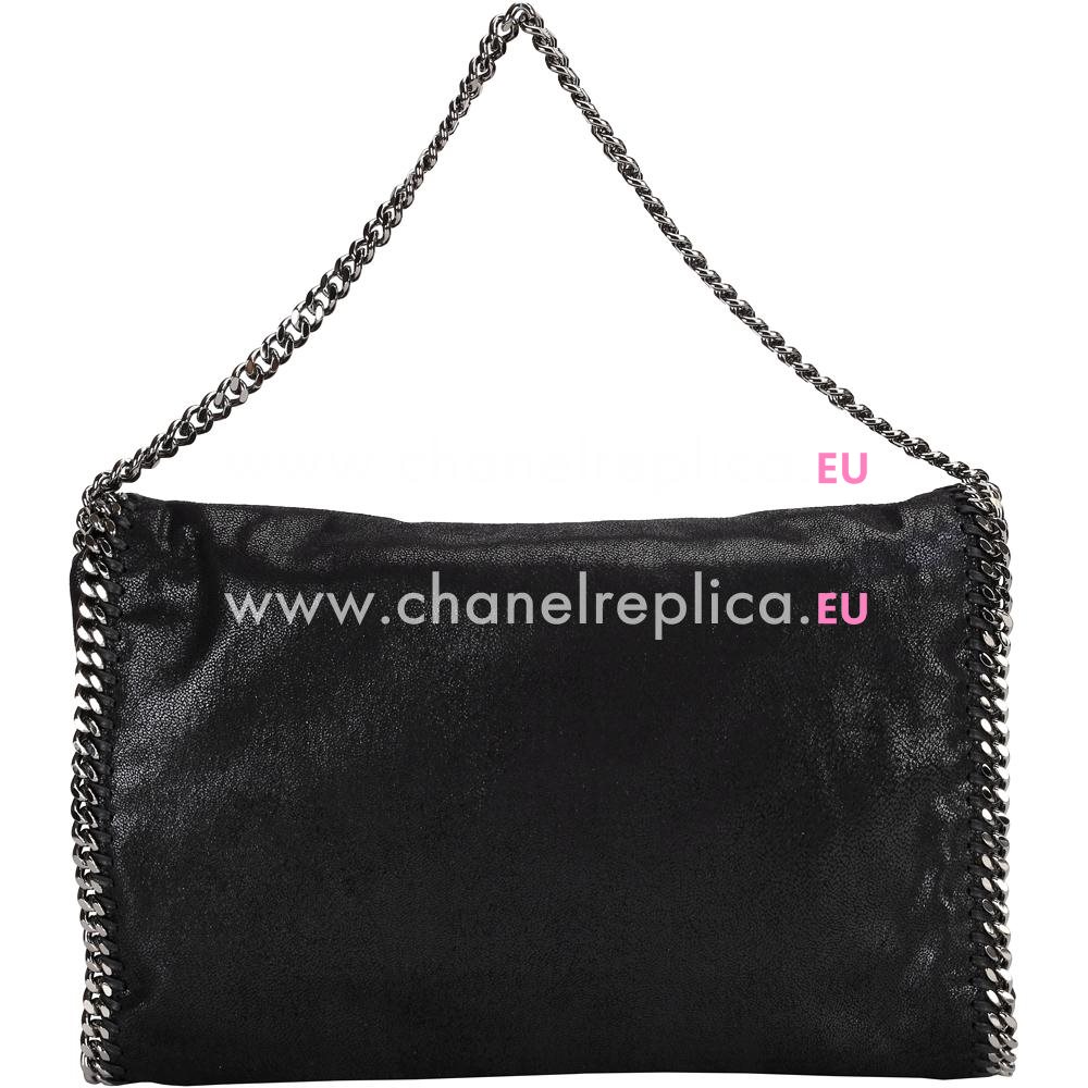 Stella McCartney Falabella Medium Size Silver Chain Bag Black S828644