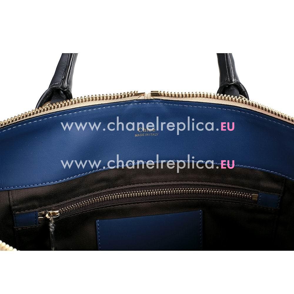 Chloe Baylee Calfskin Hand Bag In Black/Blue C5062427