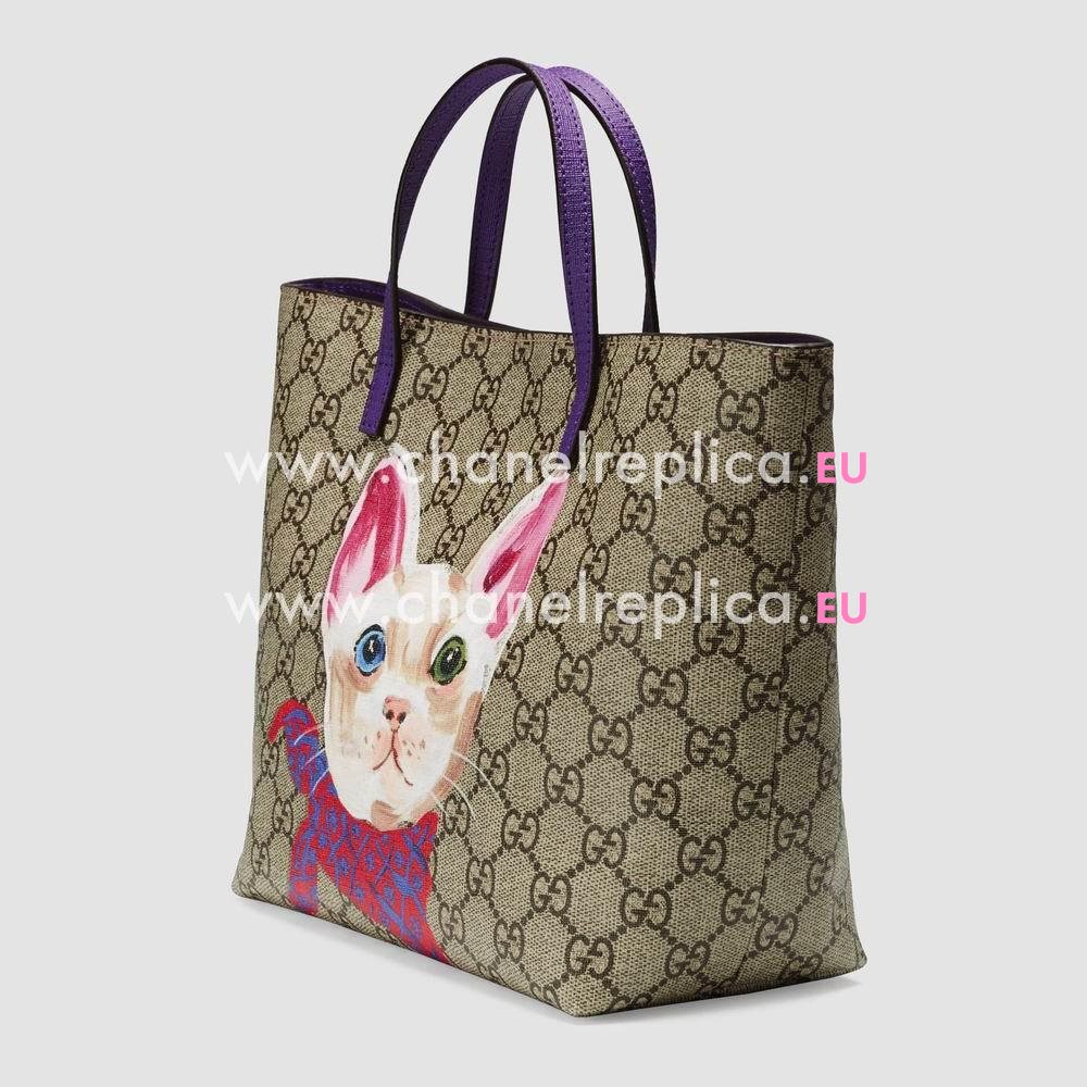 Gucci Childrens GG Supreme cat tote bag 410812 K2R1N 8595