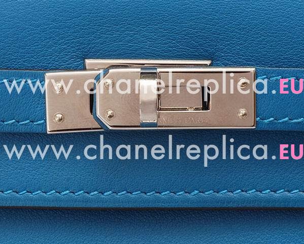 Hermes Mini Kelly Pochette Sapphire Blue Swift Leather Gold Hardware HK1022BLL