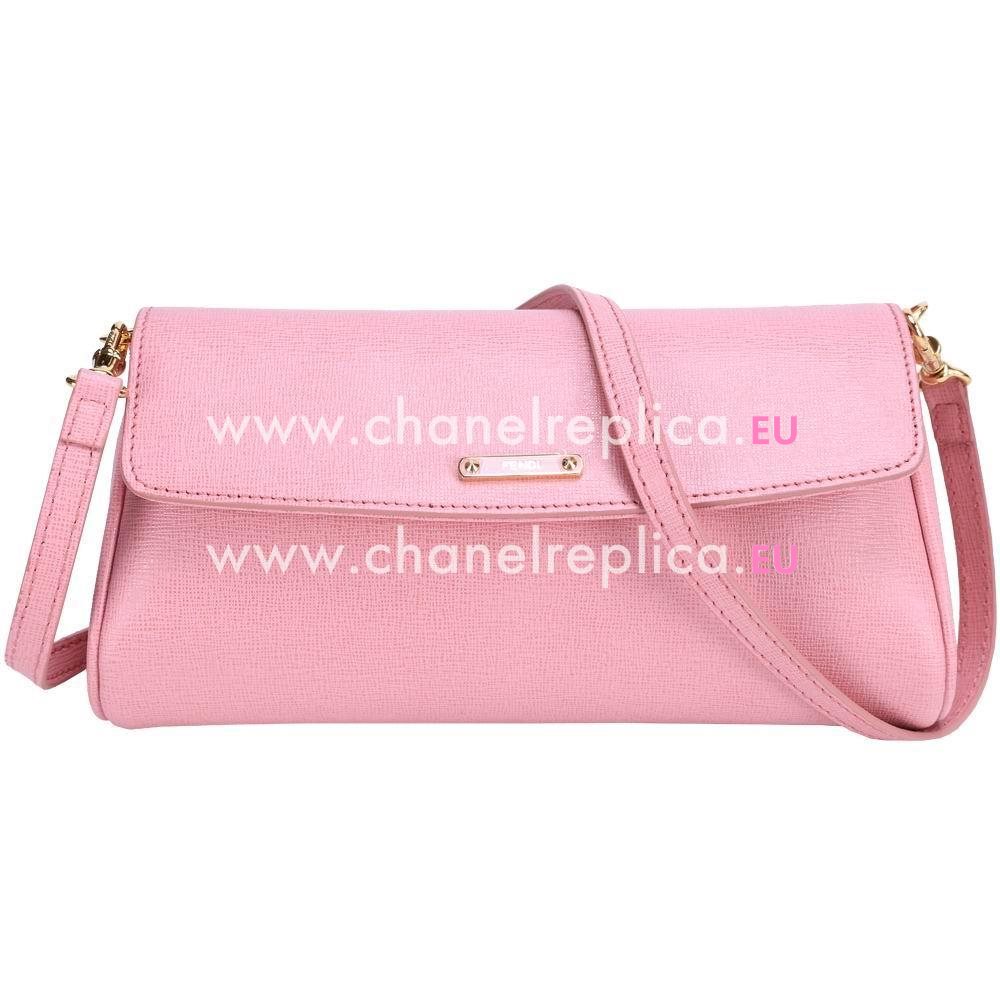 FENDI Calfskin Dinner Handle/Shoulder Bag Pink F5789780