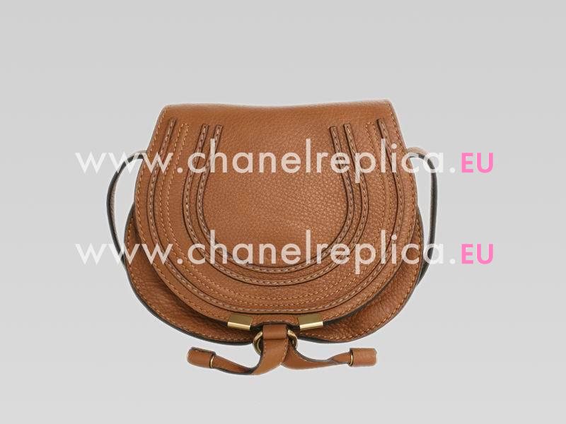 CHLOE Nano Marcie Calfskin Saddle Bag In Tan C451373