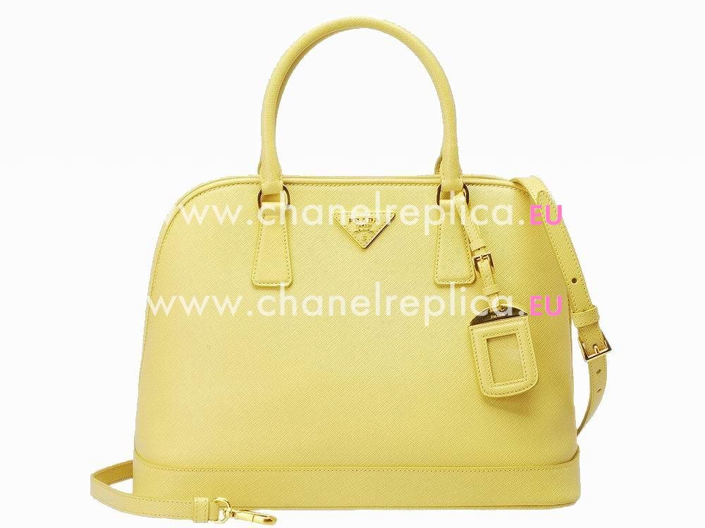 Prada Lux Saffiano Cowhide Handle/Shoulder Bag Yellow P469212