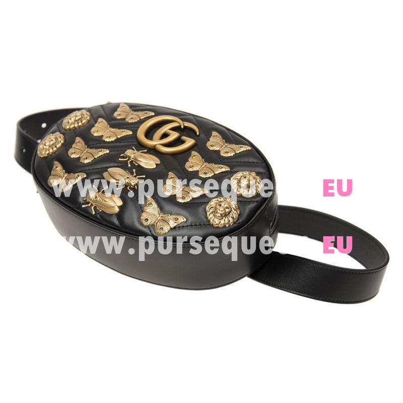 Gucci GG Marmont Matelassé Leather Belt Bag Black 491294DTDNT1000