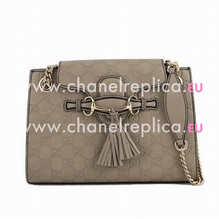 Gucci Emily Guccissima Calfskin shoulder Bag In Gray G559430