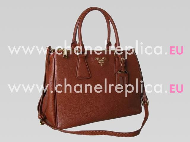 Prada Saffiano Lux Calfskin Tote Bag in Coffee(medium) PR242123