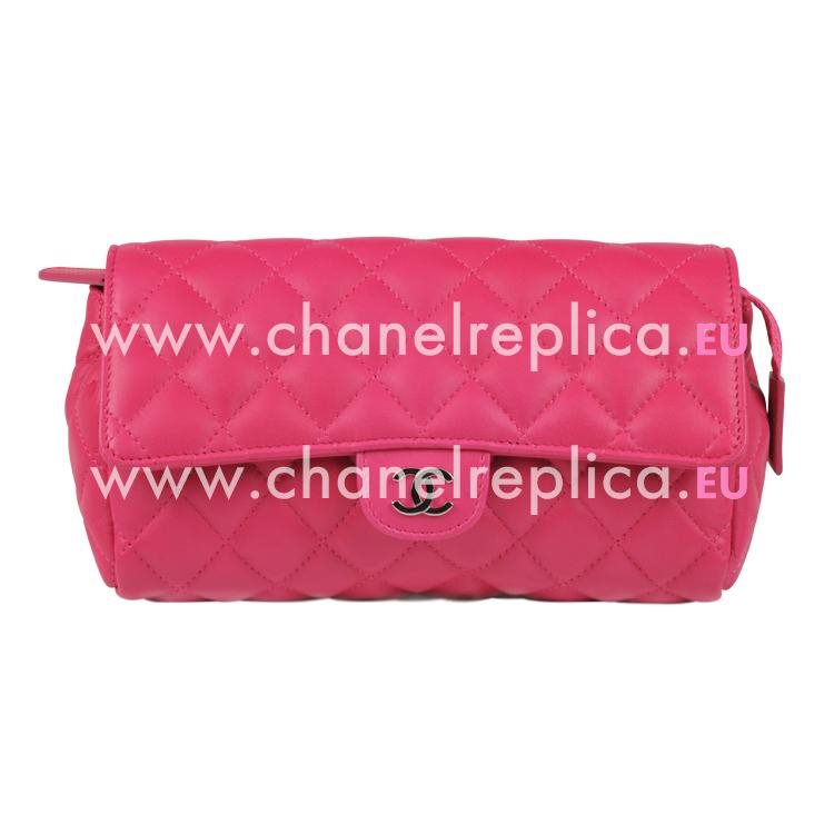 Chanel Easy Jumbo Caviar Leather Coco Bag Silver Chain Hot Pink A69270C