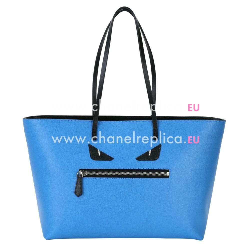 Fendi Monster Roll Calfskin Handle/Shoulder Bag Water Blue F1548704