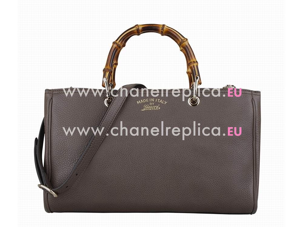 Gucci Bamboo Swing Calfskin Handle Bag In Gray G548972