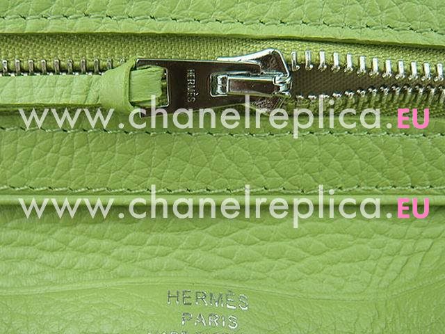 Hermes Classic Clemence Leather Purse In Green H0006F