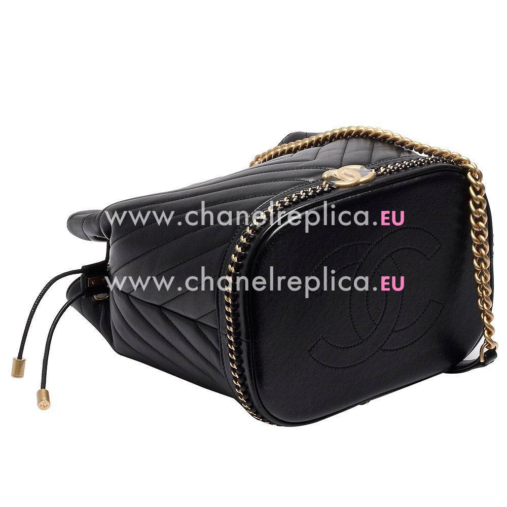 HANEL Mini Classic CC Gold Hardware Lambskin Bag in Black C7090701