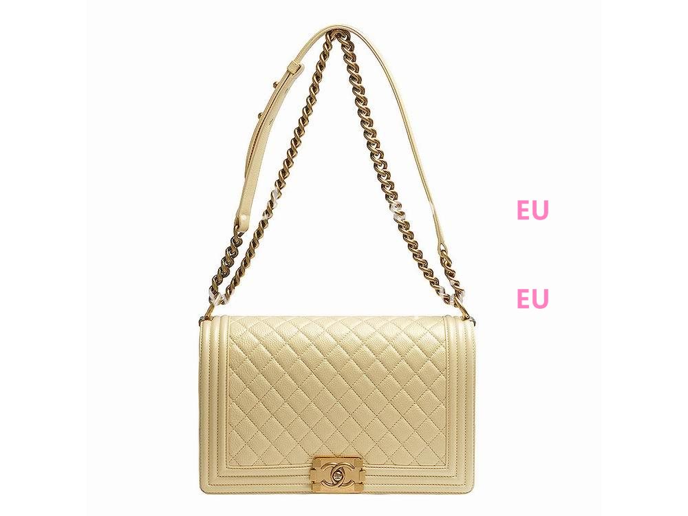 Chanel Caviar Anti-Gold Chain 28cm Boy Bag Light Gold A59473