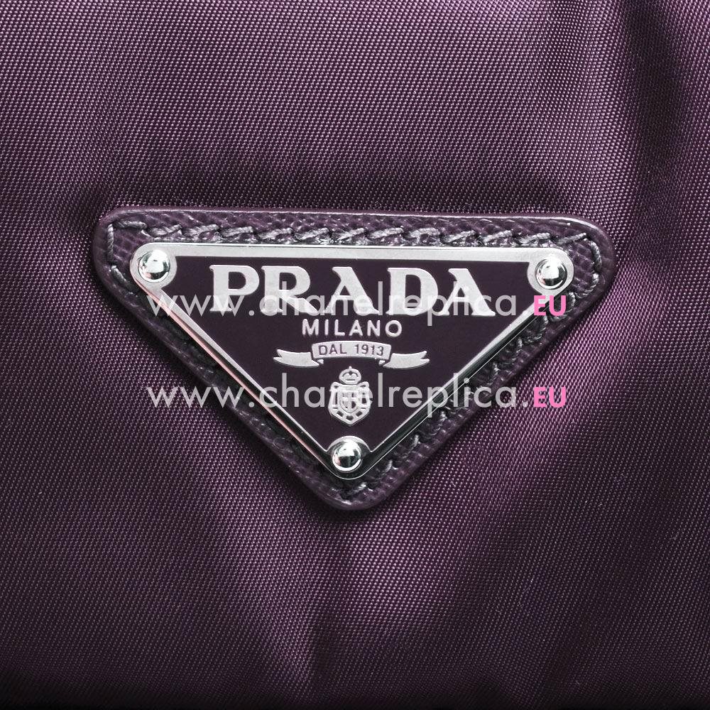 Prada Teaauto Bomber Classic Triangle Logo Nylon Handle/Shoulder Bag Burgundy PR61018023