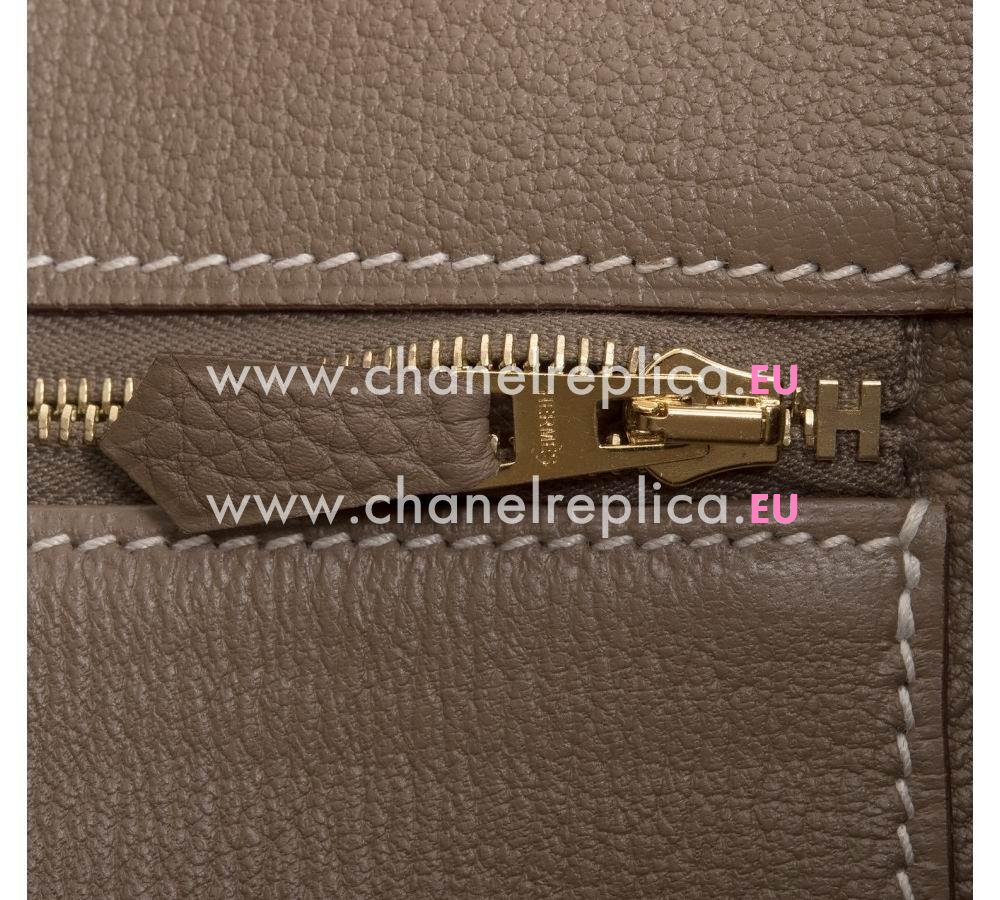 Hermes Birkin 40cm Etoupe Togo Leather Gold Hardware Hand Sew HB1040ETT