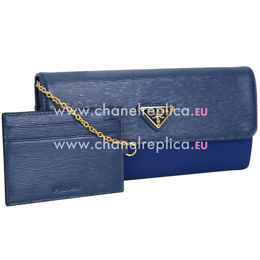 Prada Saffiano Metal Triangle Logo Cowhide Should/Handle bag In Blue PR161016002