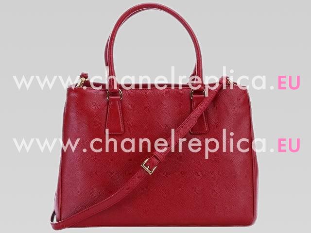 Prada Saffiano Lux Triangle Logo Handhand Red PR43926