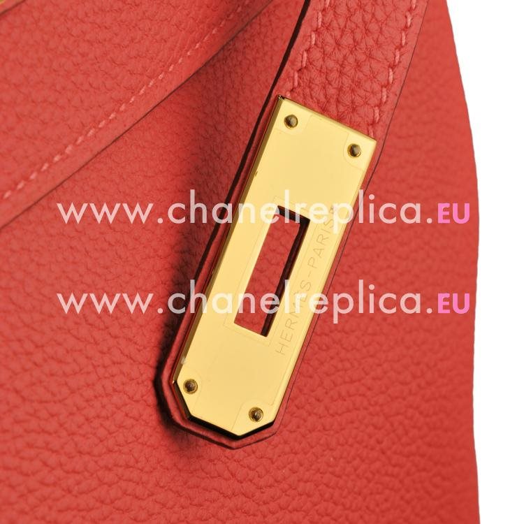 Hermes Kelly 32cm 2R Rouge Pivoine Togo Leather Gold Hardware Handbag HK1032TGP