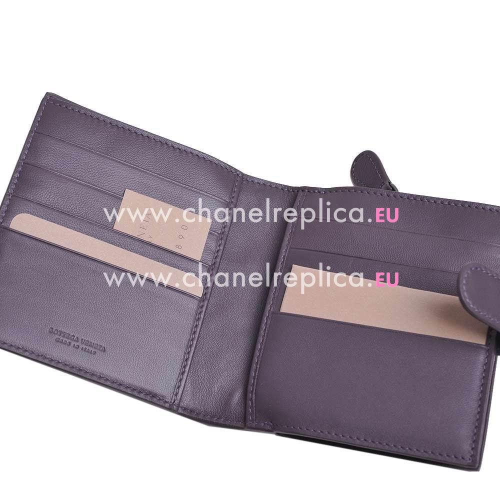 Bottega Veneta Classic Weave Nappa Zipper Wallet In Deep Lavender BV6112922