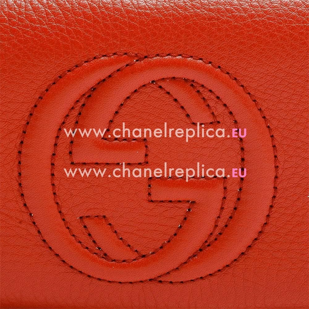 Gucci SOHO GG Calfskin Leather Bag In Orange G554912