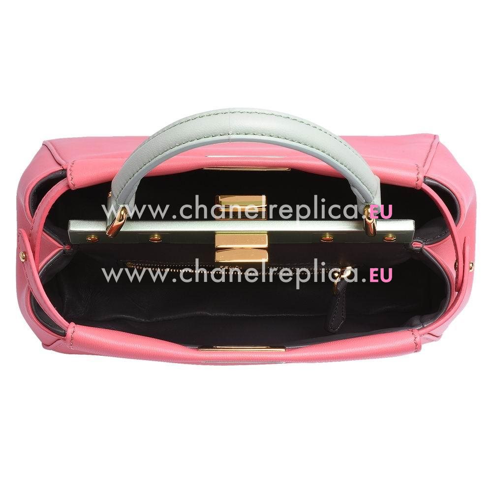 FENDI Regular Peekaboo Calfskin Shoulder Bag Pink F1548708