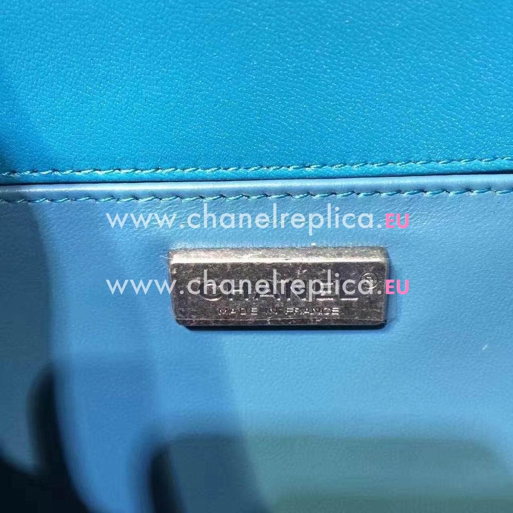 Chanel Boy Cuprum Hardware South Africa Python Skin Bag Blue C7032707