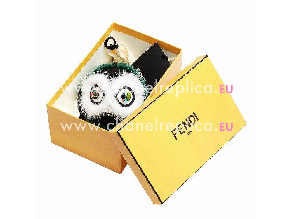 FENDI Qutweet Bag Bugs The Fox Pendant Green FB77721