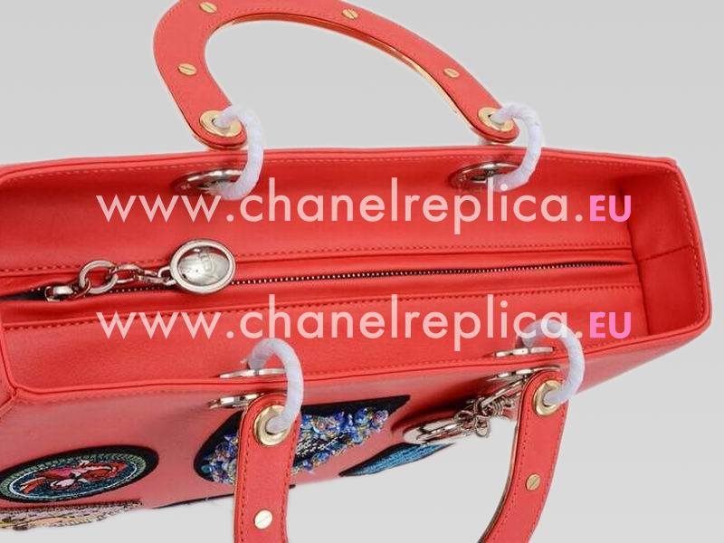 Lady Dior Lambskin With Medals Bag In Red 115041