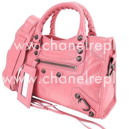 Balenciage City Lambskin Aged Brass hardware Classic Mini Bag Pink B2055035