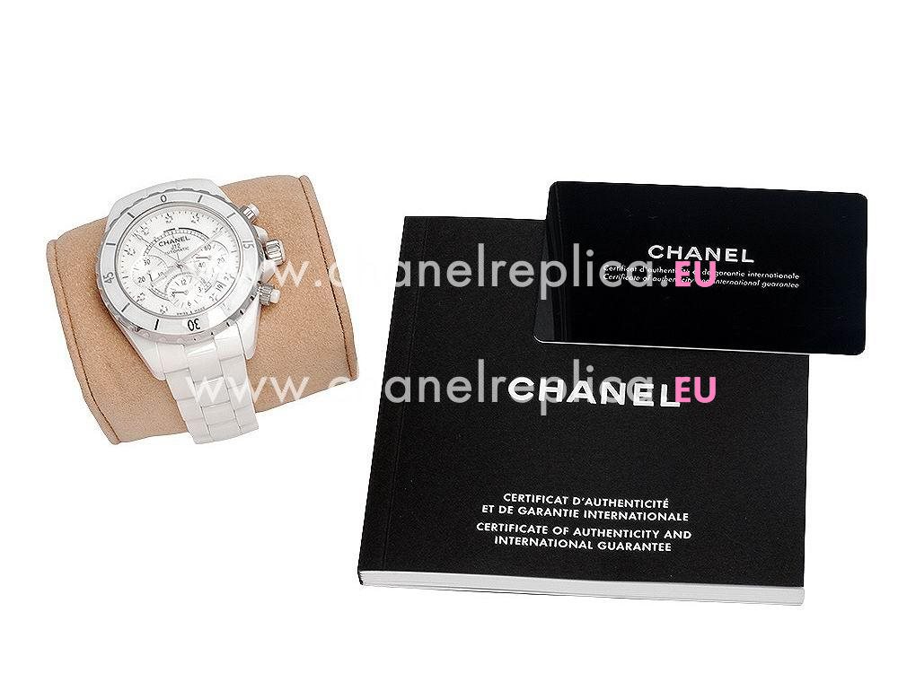 Chanel J12 Automatic Chronograph 41mm White Ceramic Watch H1628