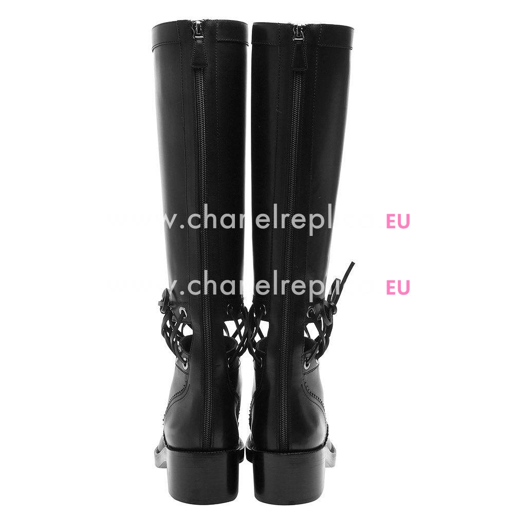 Chanel Classic CC Logo Calfskin Boots Black AS299586