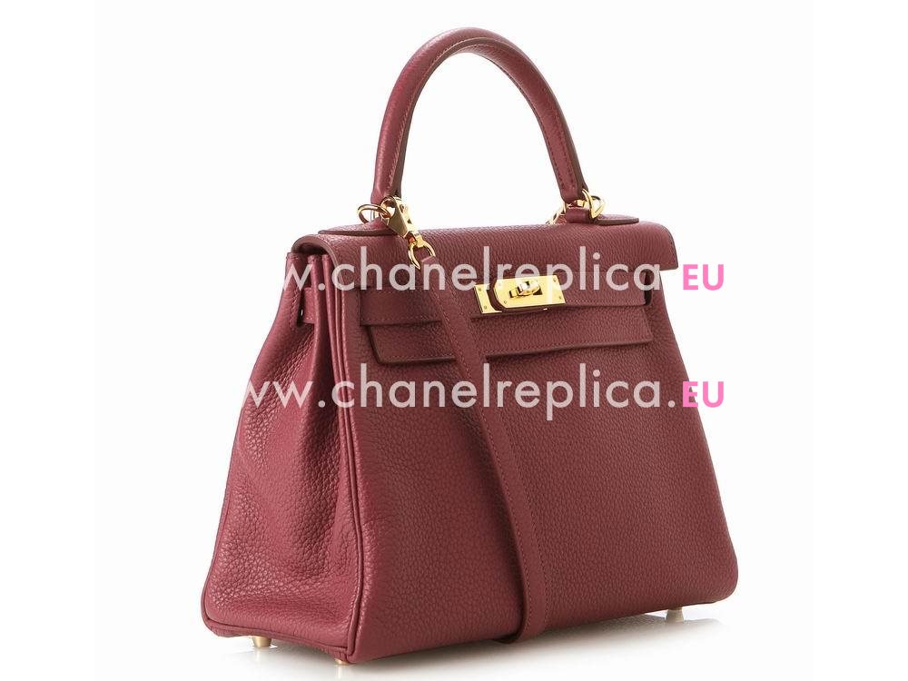 Hermes Kelly 32cm Togo Leather Gold Hardware Dark Red Hand Sew H27162