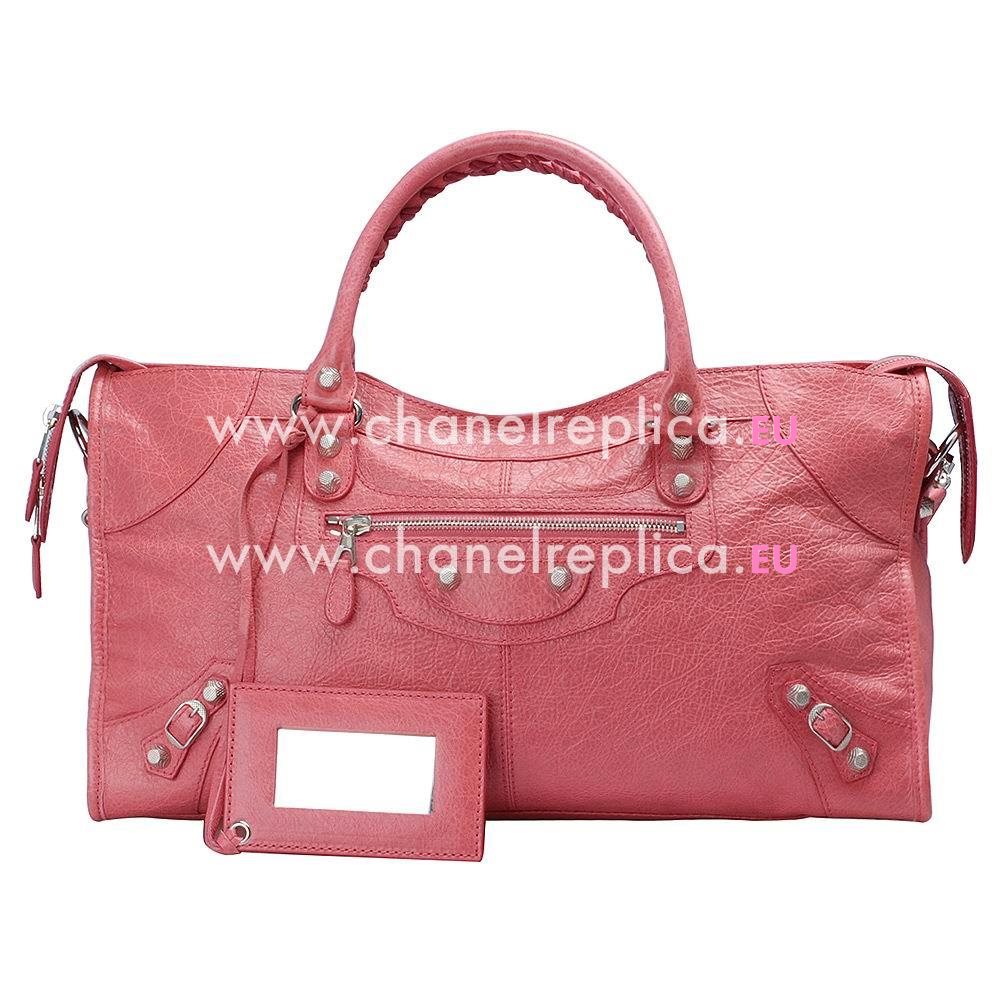 Balenciage Hami;ton Part Time Goatskin Silvery hardware Bag Rose Candy Pink B2055076
