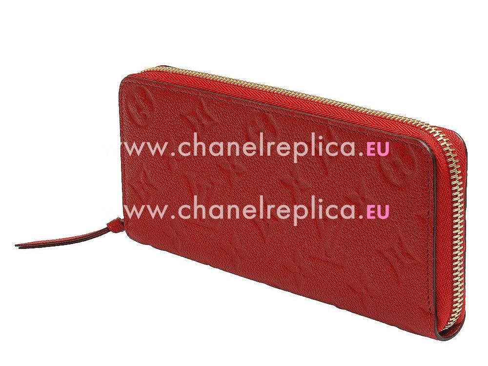 Louis Vuitton Monogram Empreinte Clemence Wallet Cherry M60169