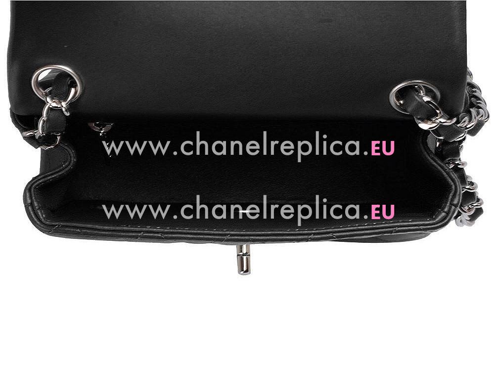 Chanel Mini Coco Lambskin Flap Bag Black(Silver) A35202