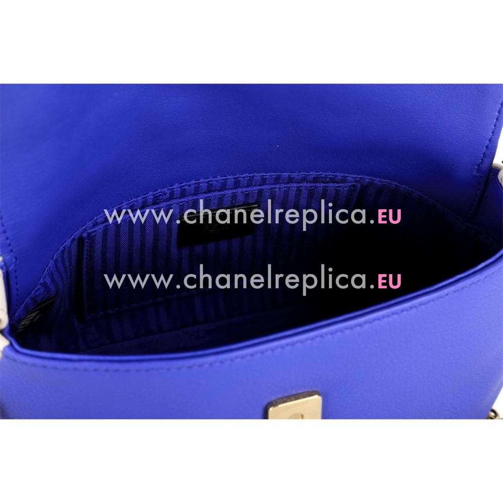 FENDI Fendista Calfskin Mini Chain Bag Blue/Gray F1548669