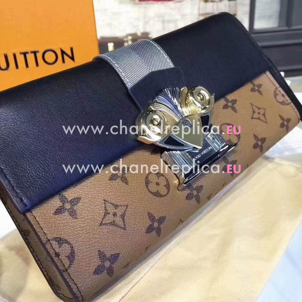 Louis Vuitton Monogram Column Clutch Monogram Calfskin Hand Bag M44101