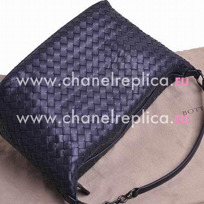 Bottega Veneta Classic Intrecciato Nappa Weave Shoulder Bag In Night Blue B4839730