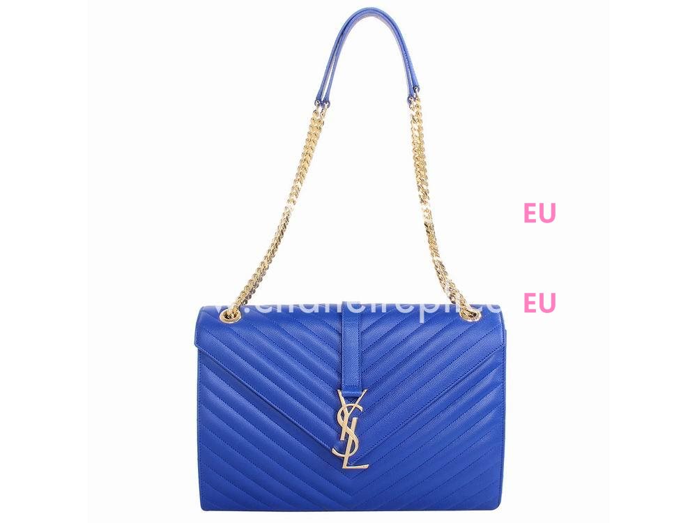 YSL Saint Laurent Cabas Calfskin Bag In Blue YSL5236558