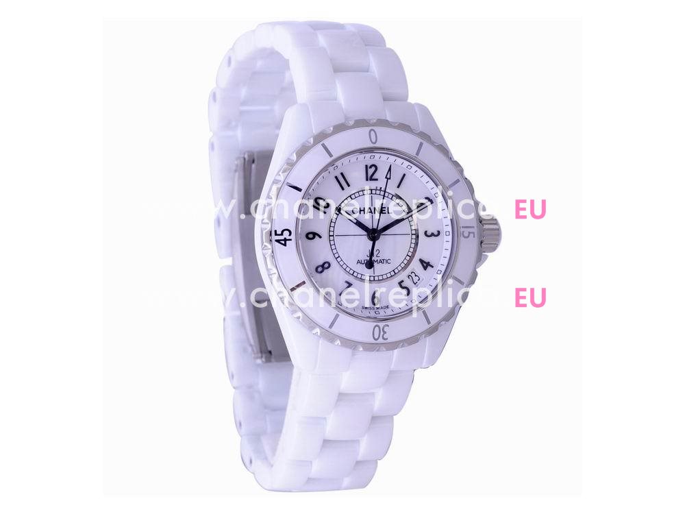 Chanel J12 White Ceramic Mid Size Automatic Unisex Watch H0970