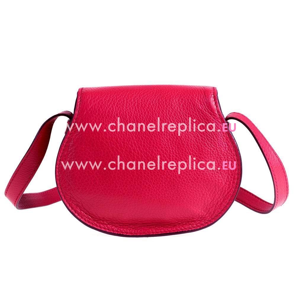 CHLOE Marcie Caviar Calfskin Saddle Bag Peach Red CL7040404