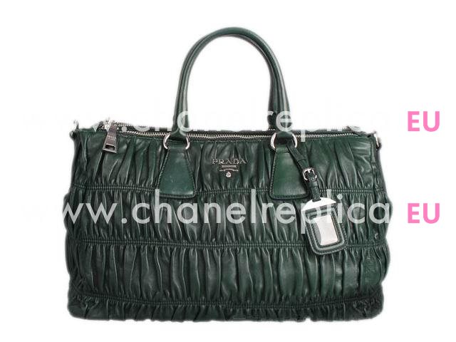 Prada Nappa Gaufre embossed Shopping Bag In Green P427174