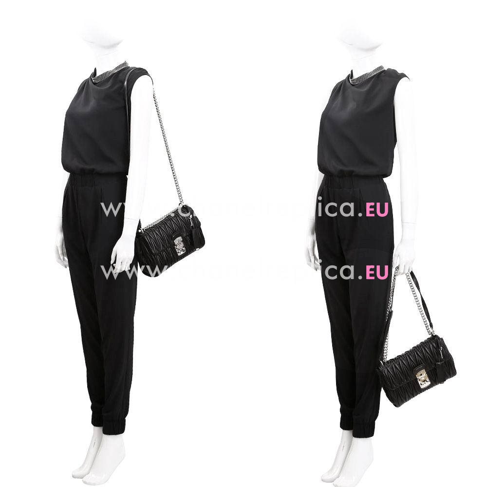 Miu Miu Classic Matelass Goatskin Bag Black MM6111803
