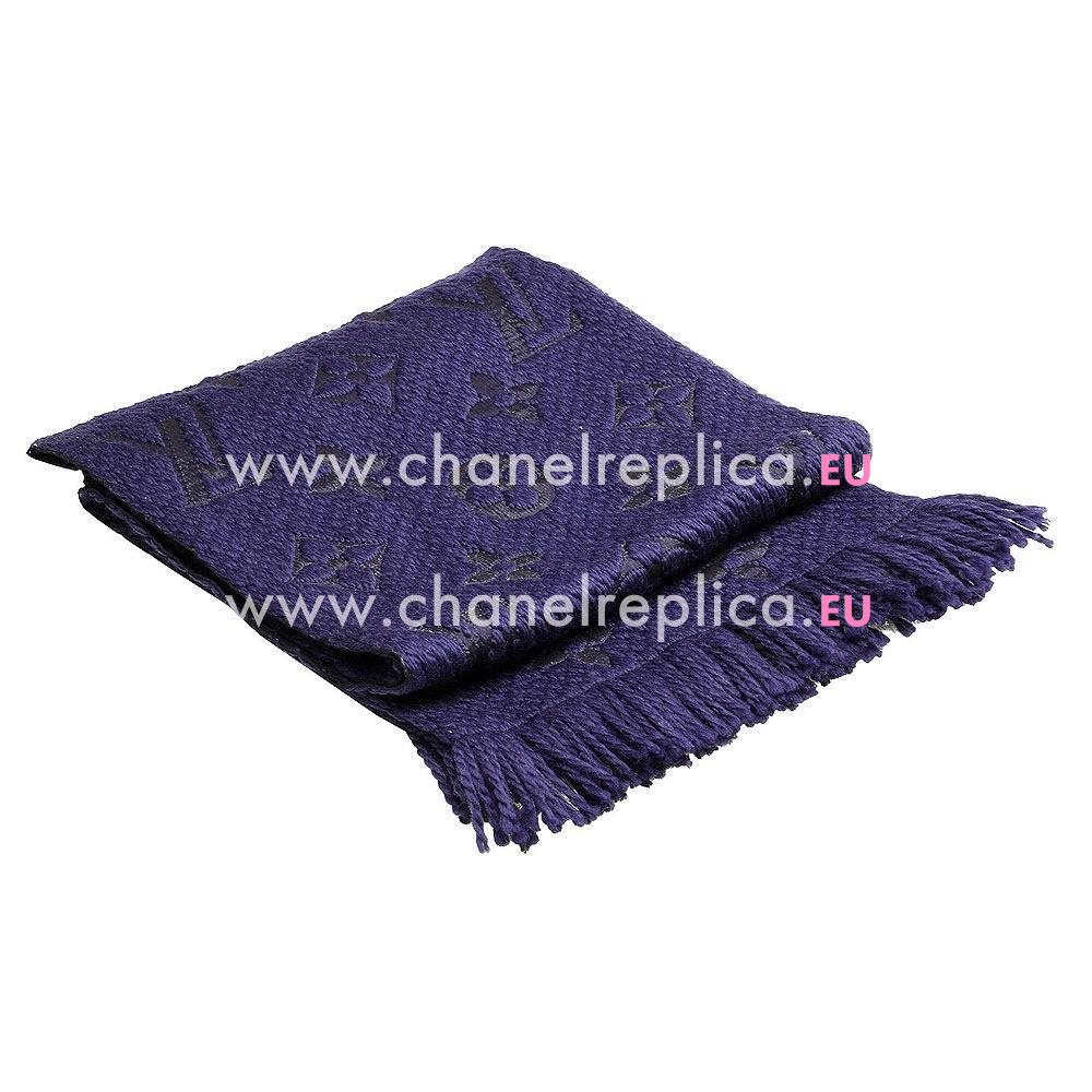 Louis Vuitton Logomania Shine Silk Wool Scarf Violet M75703